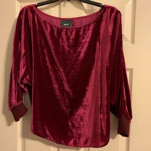 Cranberry velvet top